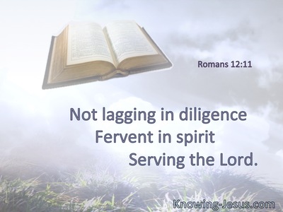 Not lagging in diligence, fervent in spirit, serving the Lord.